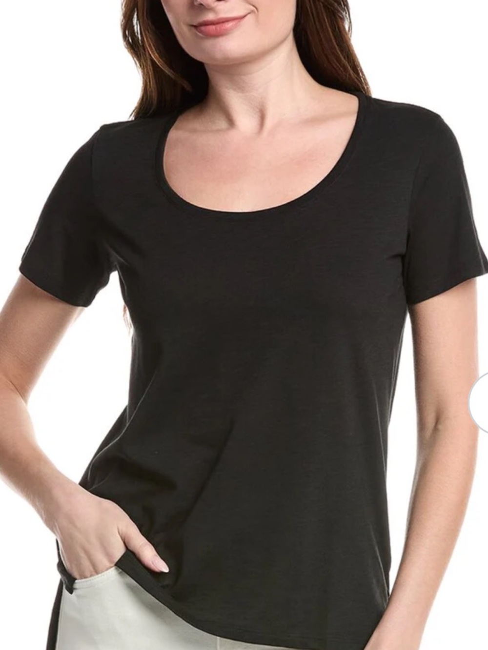 Theory Black Scoop Neck Short Sleeve Tee